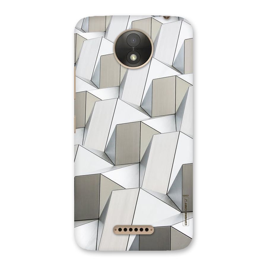 White Abstract Art Back Case for Moto C Plus