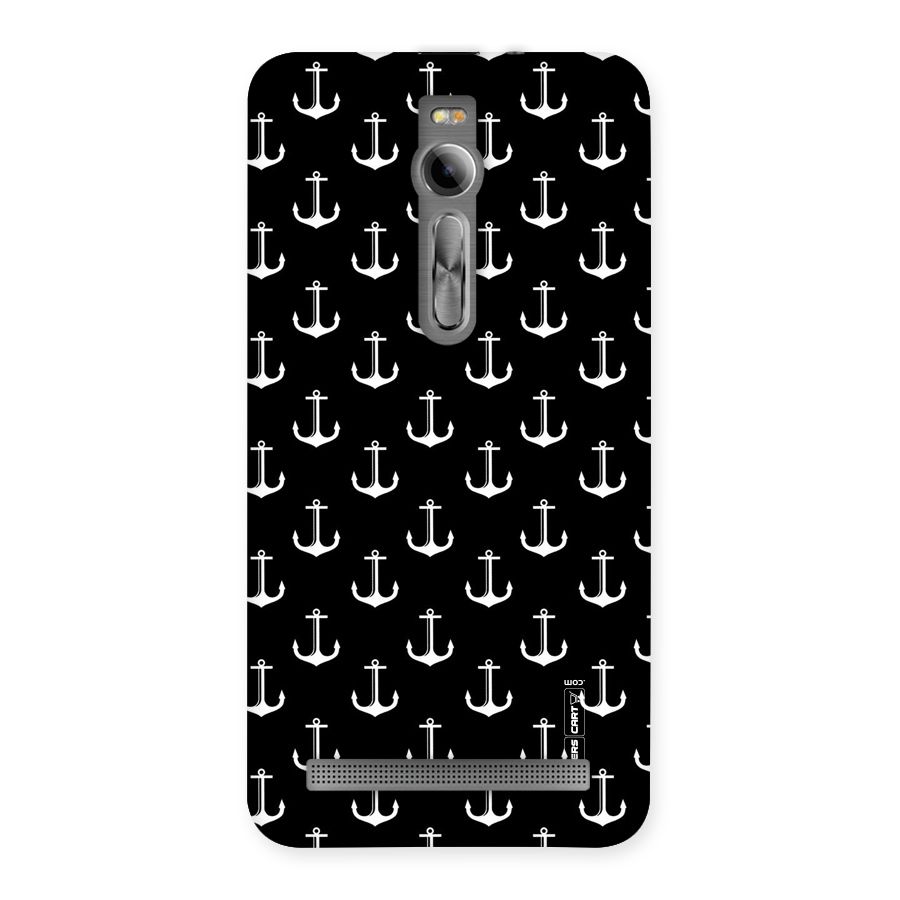 White And Black Anchor Pattern Back Case for Asus Zenfone 2