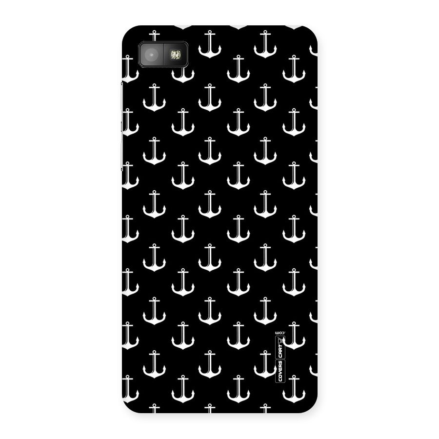 White And Black Anchor Pattern Back Case for Blackberry Z10