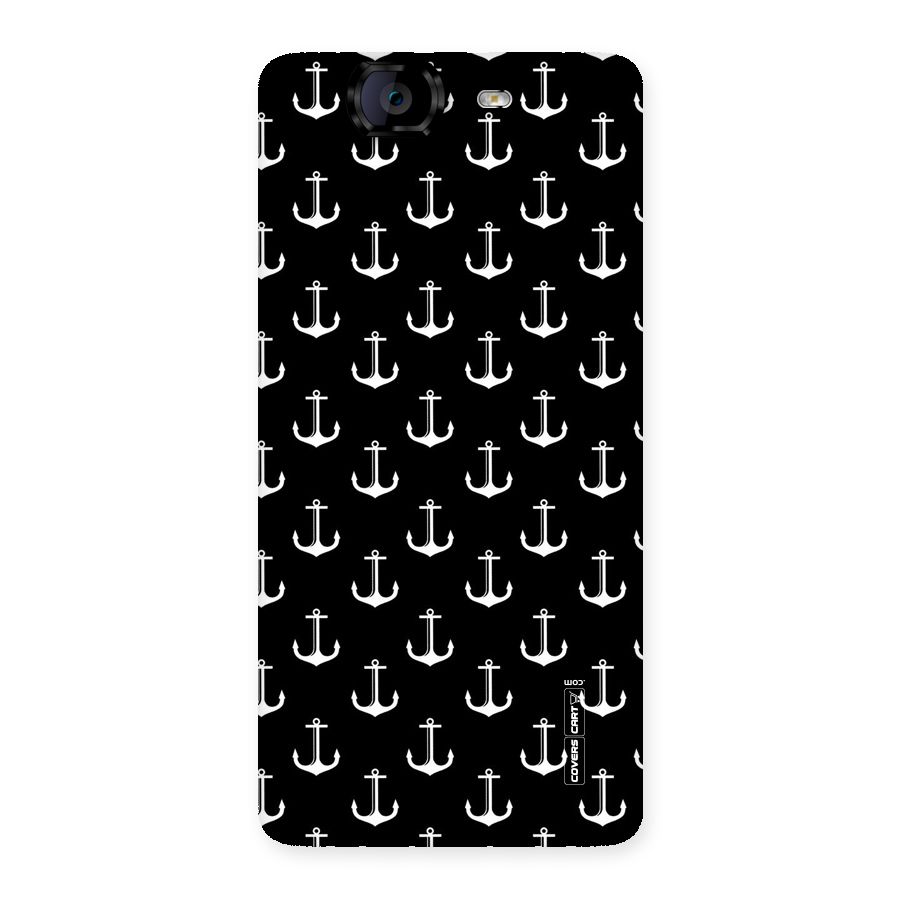 White And Black Anchor Pattern Back Case for Canvas Knight A350