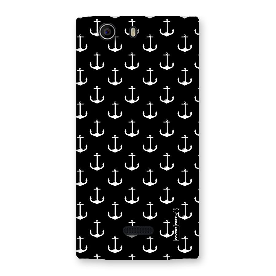 White And Black Anchor Pattern Back Case for Canvas Nitro 2 E311