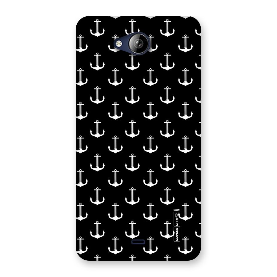 White And Black Anchor Pattern Back Case for Canvas Play Q355