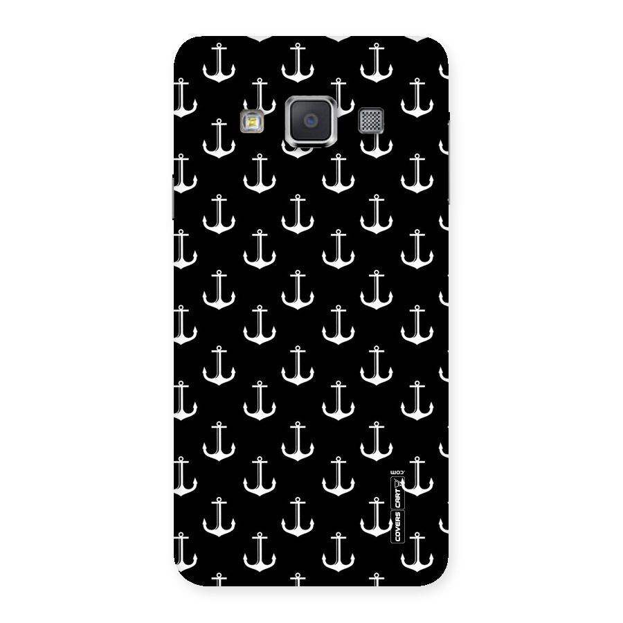 White And Black Anchor Pattern Back Case for Galaxy A3