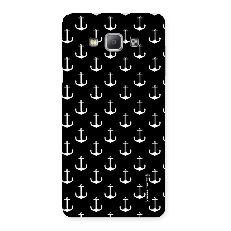 White And Black Anchor Pattern Back Case for Galaxy A7