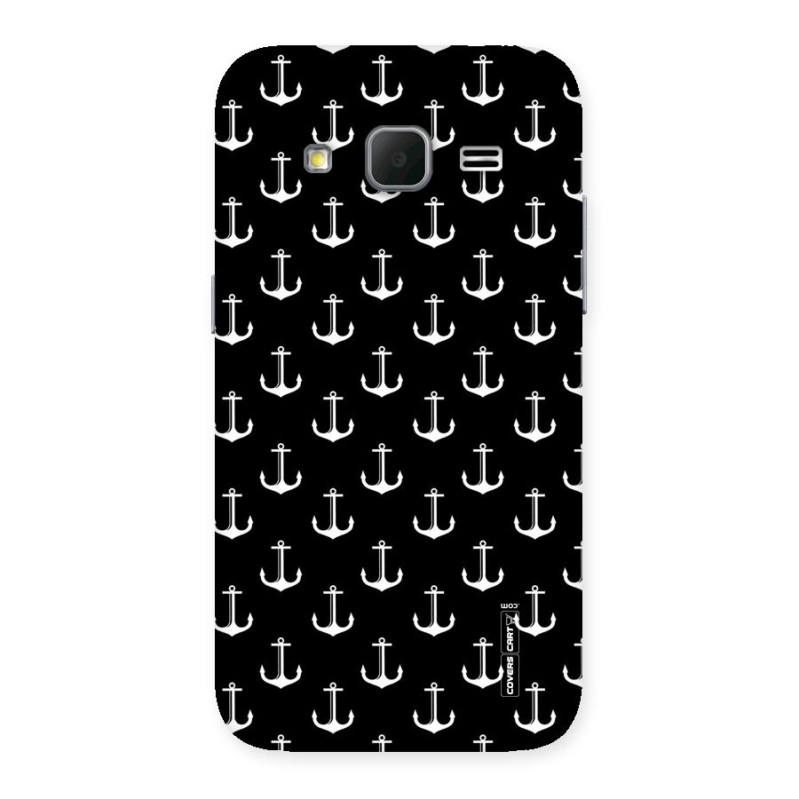 White And Black Anchor Pattern Back Case for Galaxy Core Prime