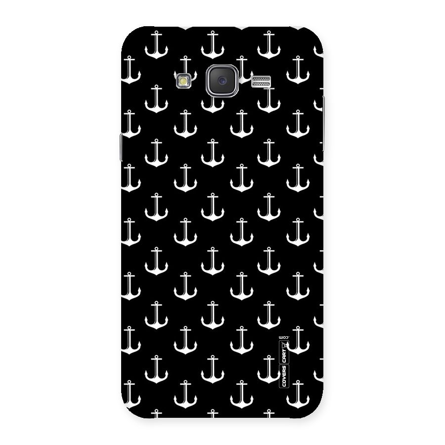 White And Black Anchor Pattern Back Case for Galaxy J7