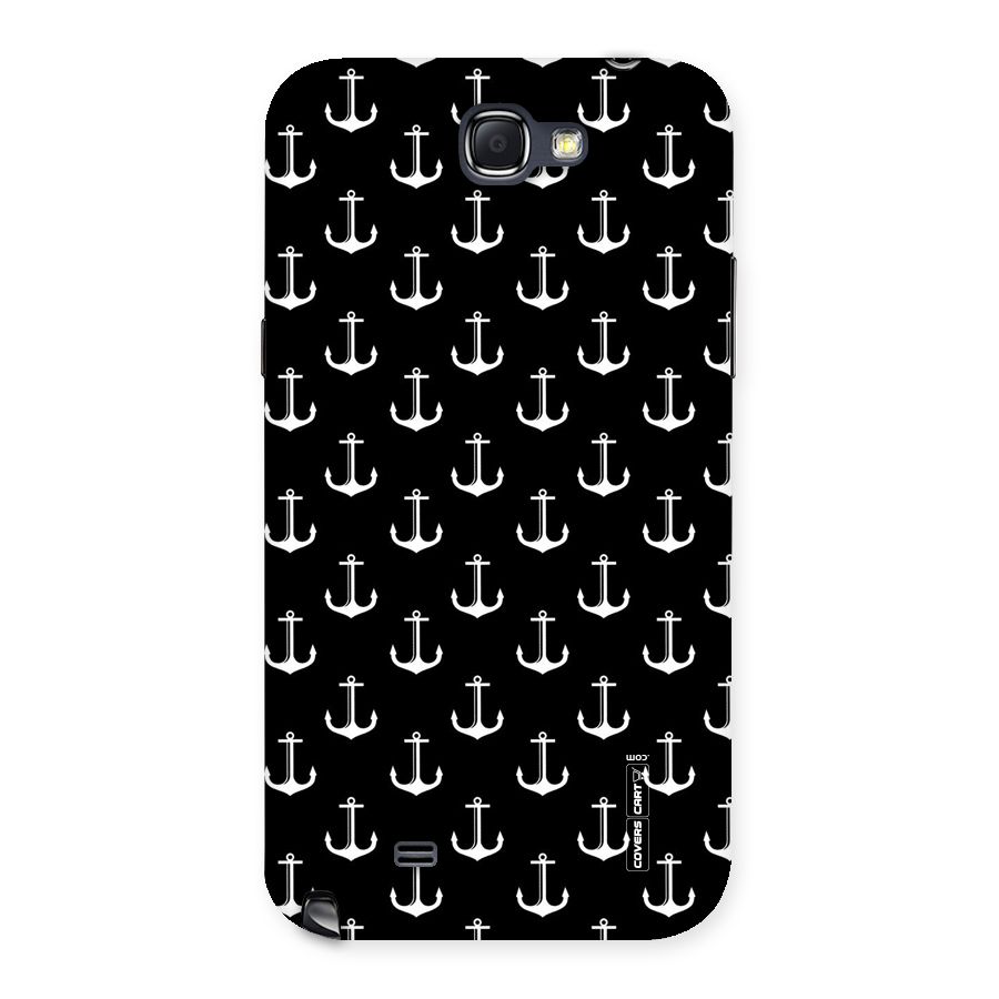 White And Black Anchor Pattern Back Case for Galaxy Note 2