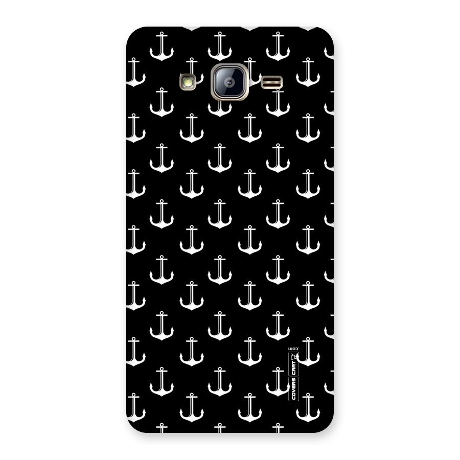 White And Black Anchor Pattern Back Case for Galaxy On5