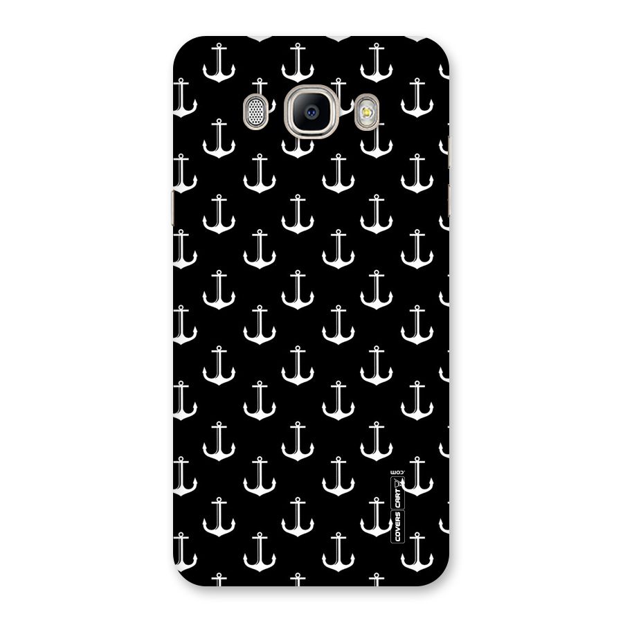 White And Black Anchor Pattern Back Case for Galaxy On8