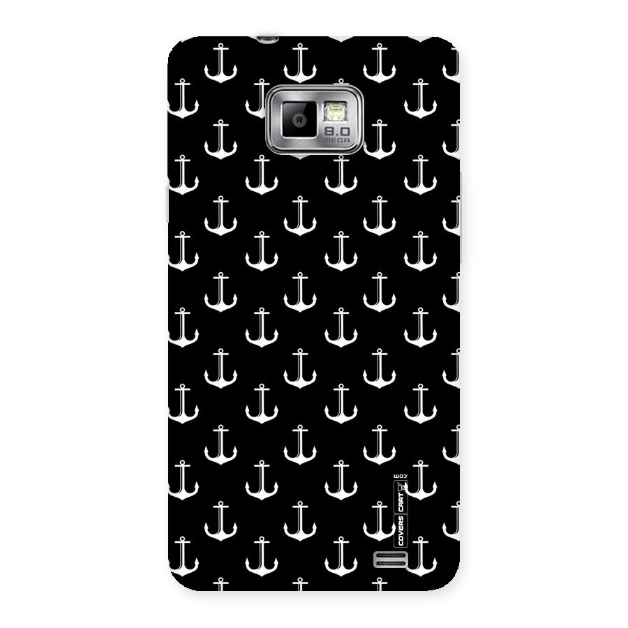 White And Black Anchor Pattern Back Case for Galaxy S2