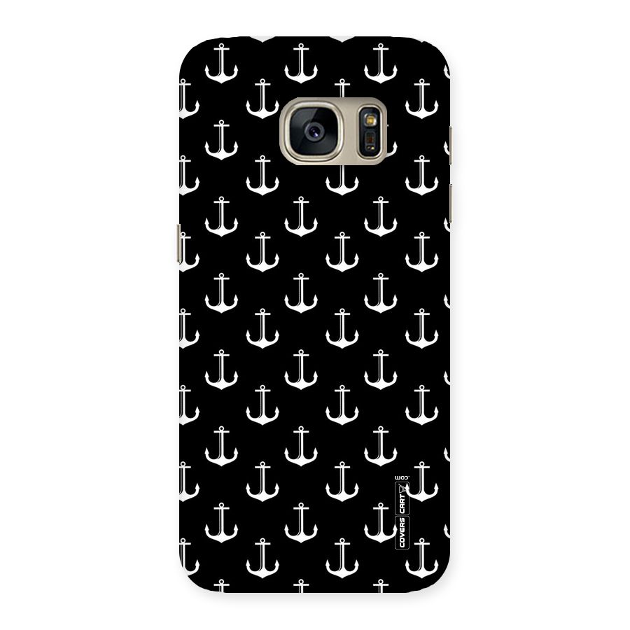 White And Black Anchor Pattern Back Case for Galaxy S7