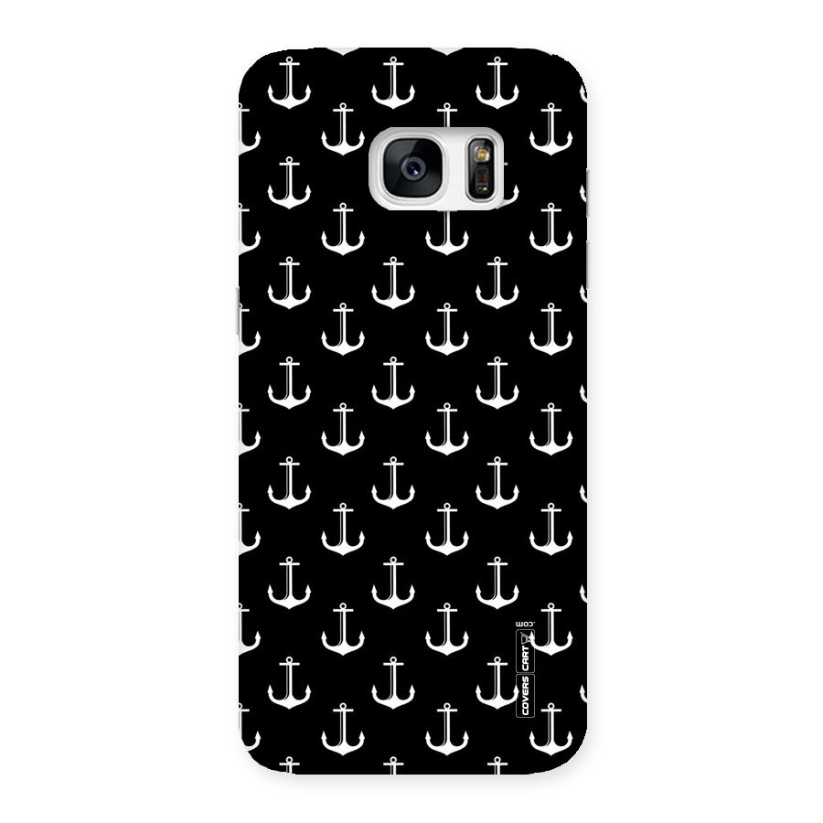 White And Black Anchor Pattern Back Case for Galaxy S7 Edge