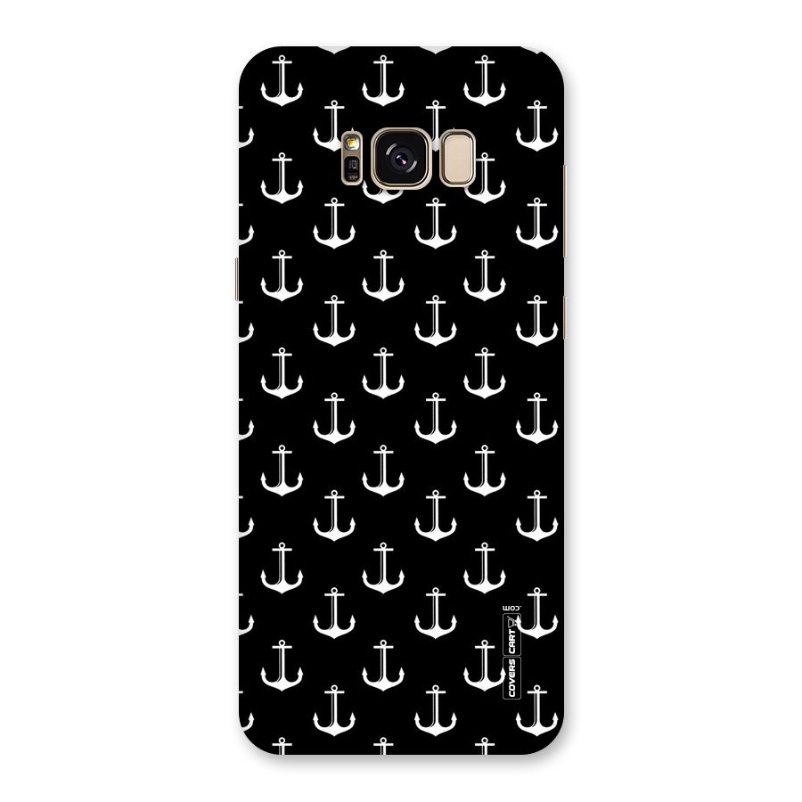 White And Black Anchor Pattern Back Case for Galaxy S8 Plus