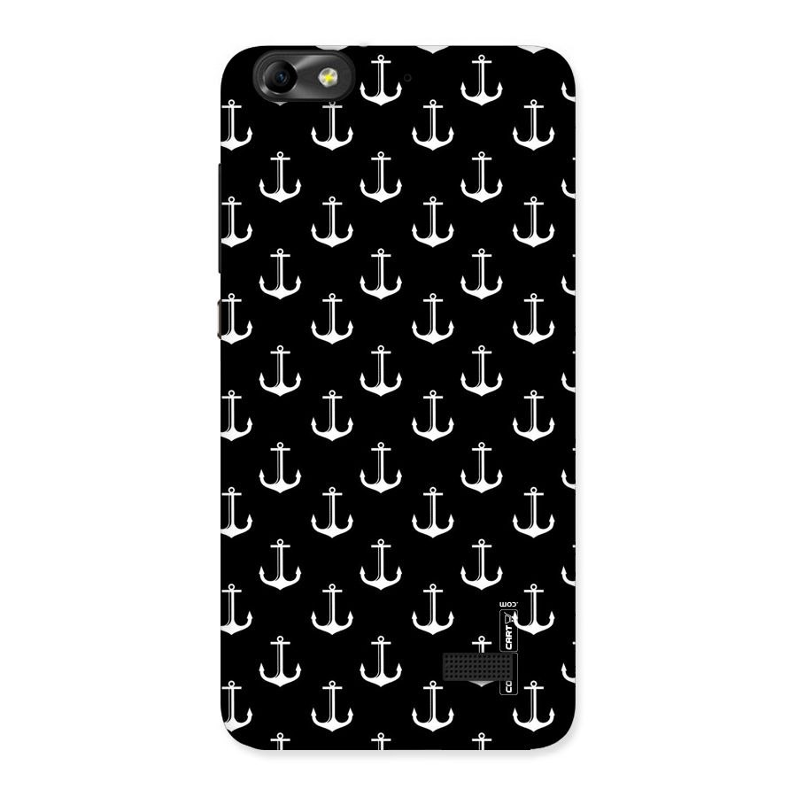 White And Black Anchor Pattern Back Case for Honor 4C