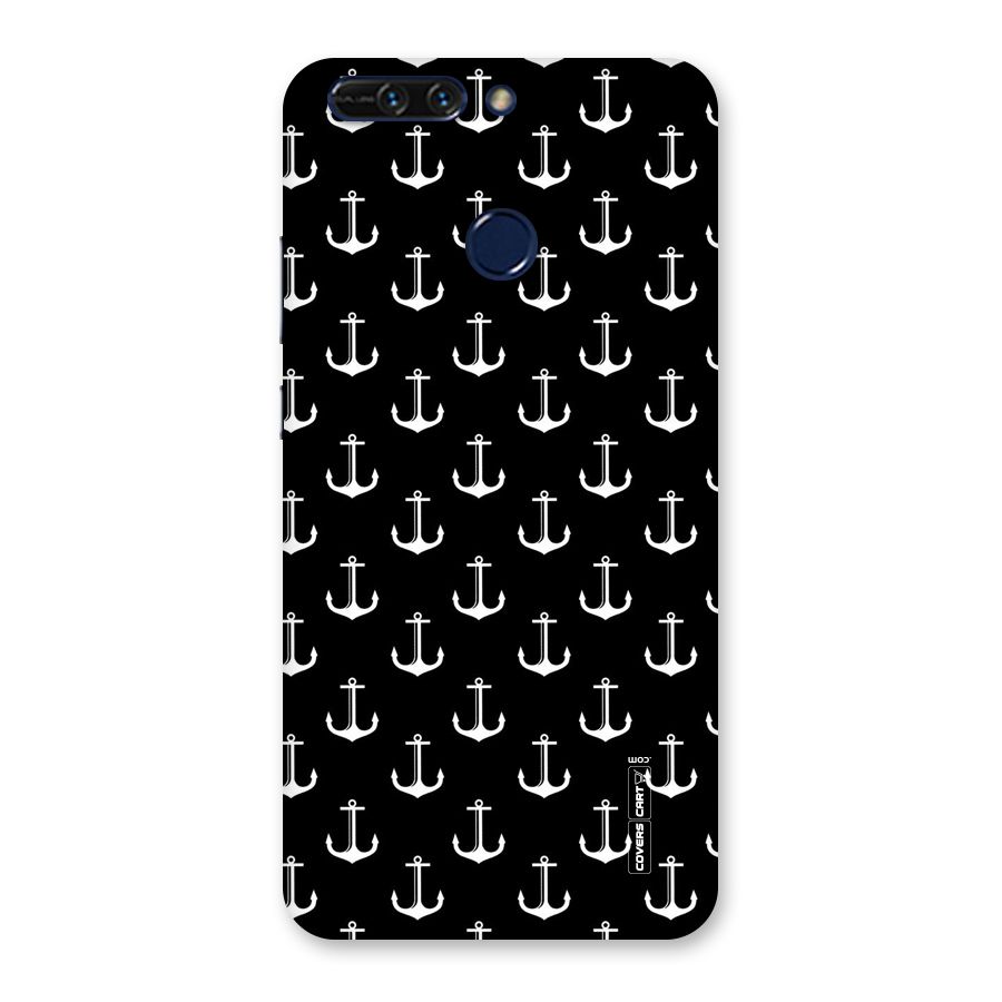 White And Black Anchor Pattern Back Case for Honor 8 Pro