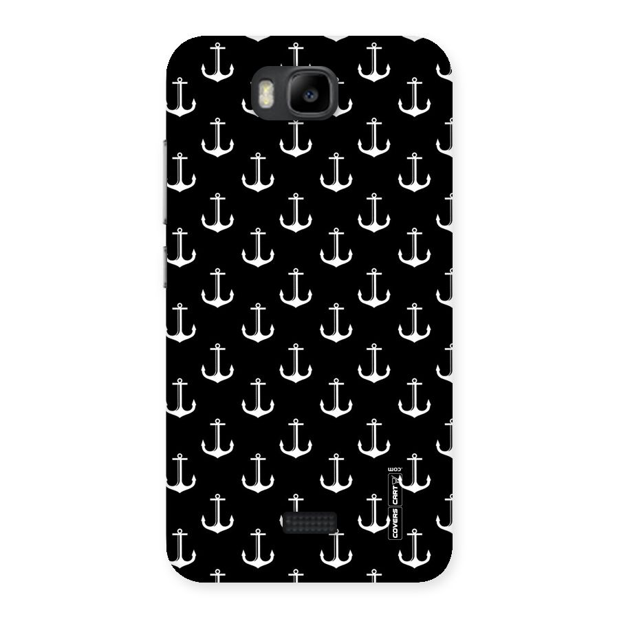 White And Black Anchor Pattern Back Case for Honor Bee