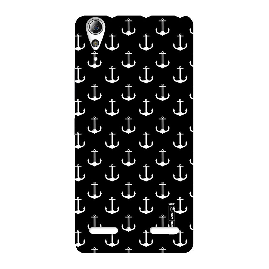 White And Black Anchor Pattern Back Case for Lenovo A6000