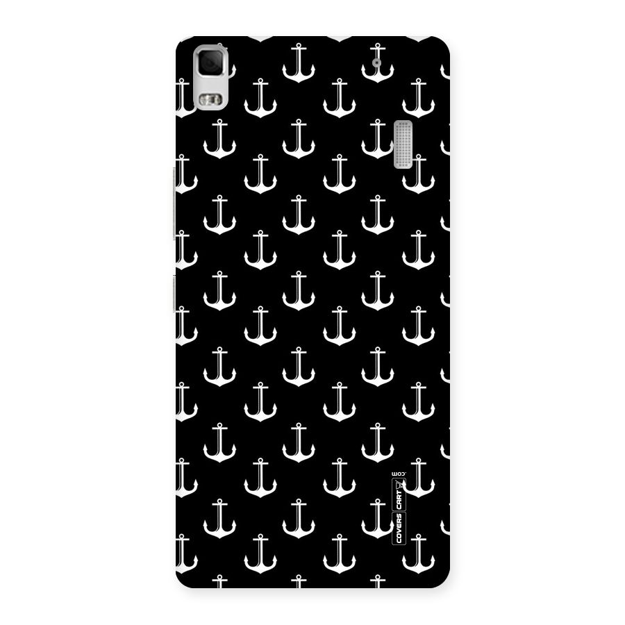 White And Black Anchor Pattern Back Case for Lenovo A7000