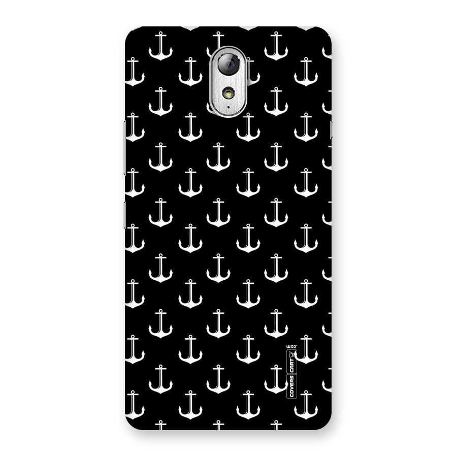 White And Black Anchor Pattern Back Case for Lenovo Vibe P1M