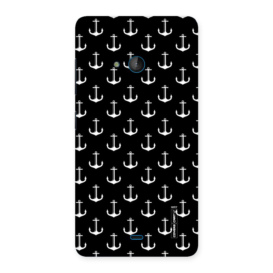 White And Black Anchor Pattern Back Case for Lumia 540