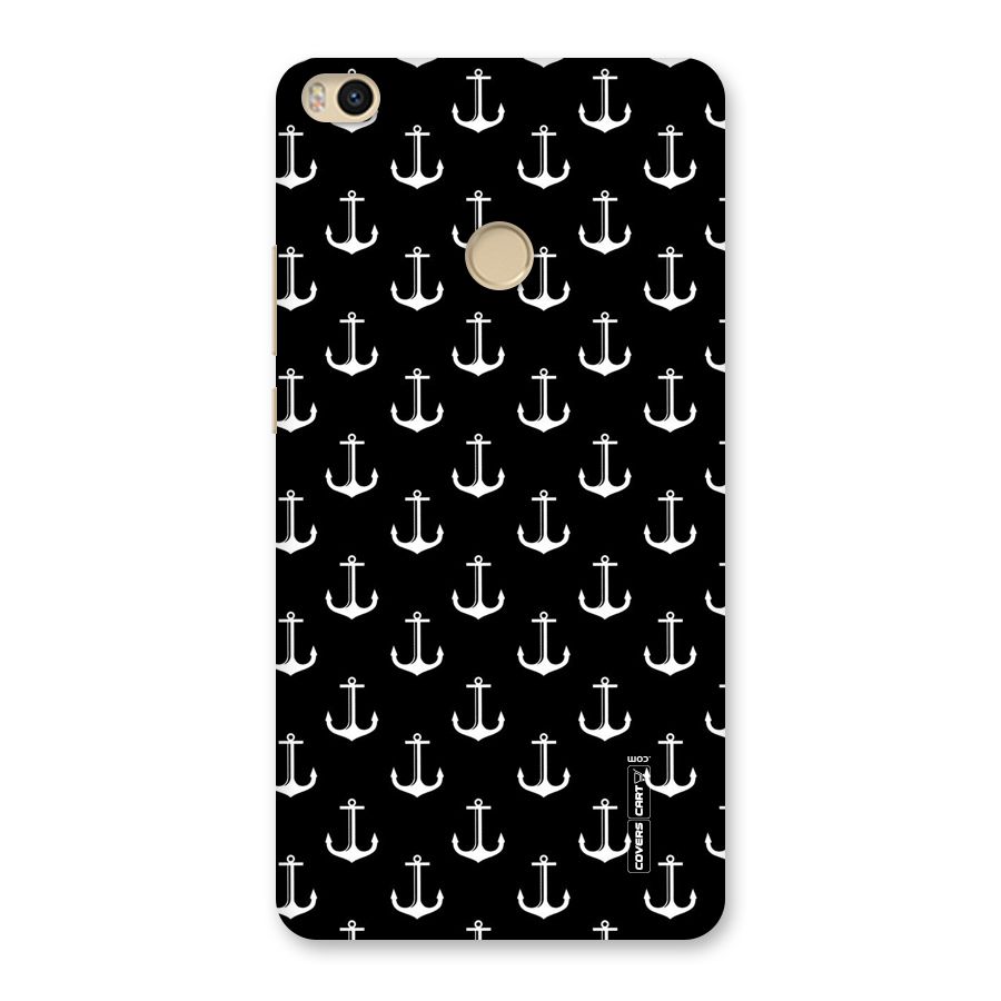 White And Black Anchor Pattern Back Case for Mi Max 2