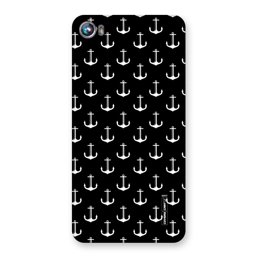 White And Black Anchor Pattern Back Case for Micromax Canvas Fire 4 A107