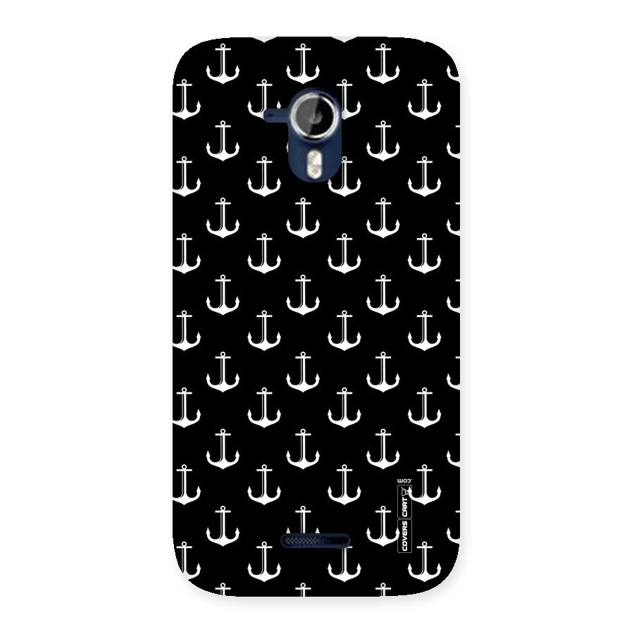 White And Black Anchor Pattern Back Case for Micromax Canvas Magnus A117