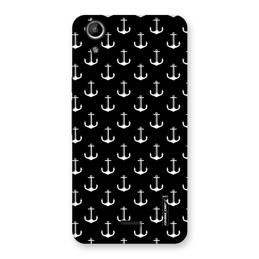 White And Black Anchor Pattern Back Case for Micromax Canvas Selfie Lens Q345