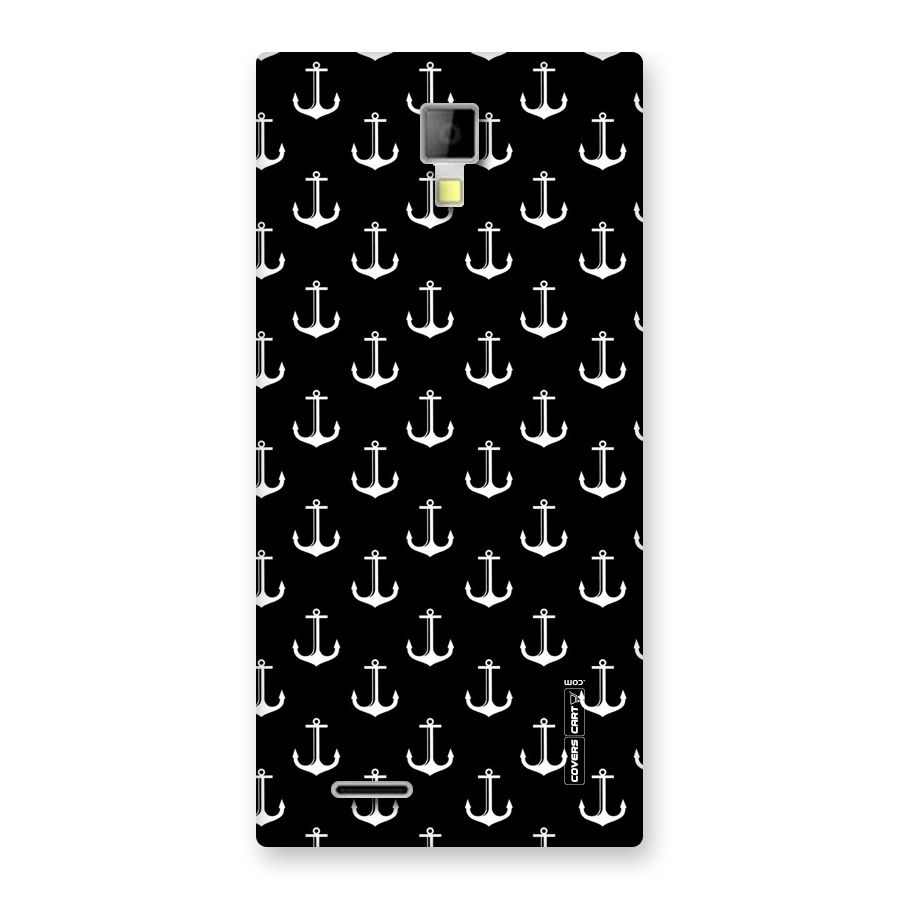White And Black Anchor Pattern Back Case for Micromax Canvas Xpress A99