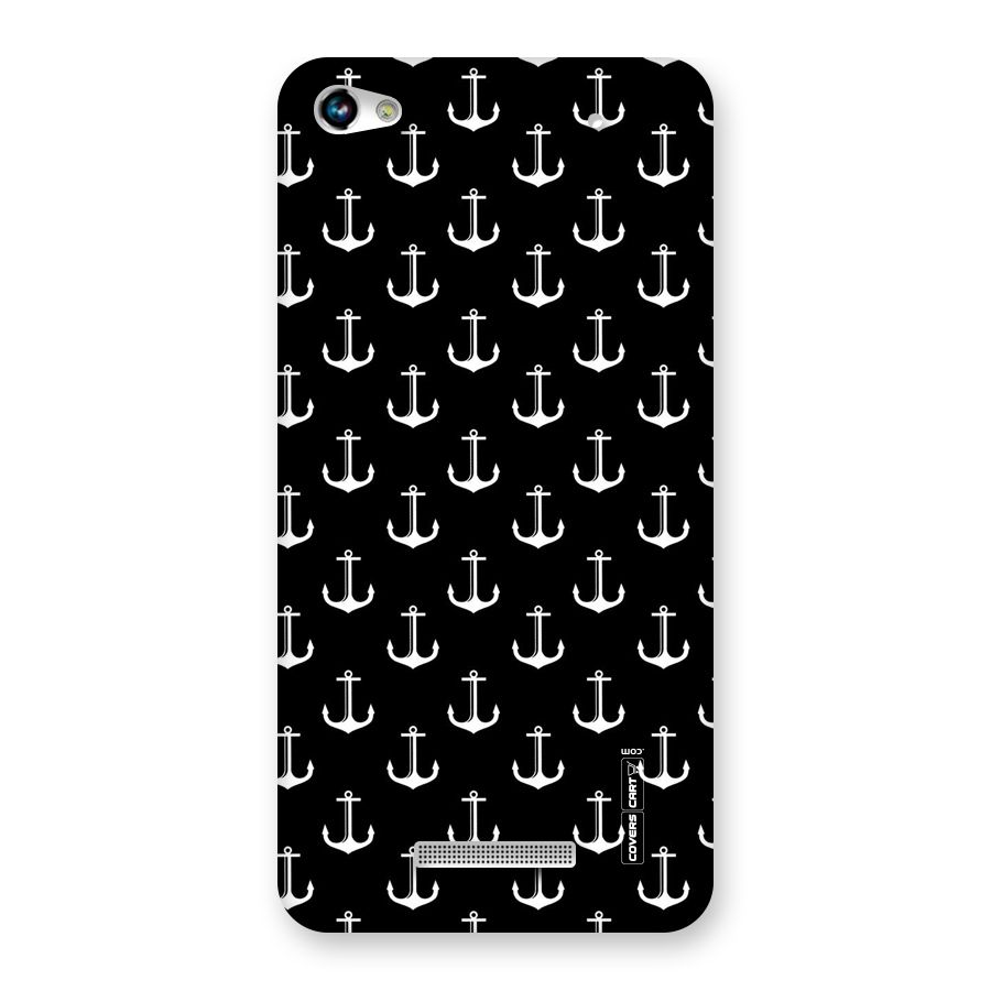 White And Black Anchor Pattern Back Case for Micromax Hue 2