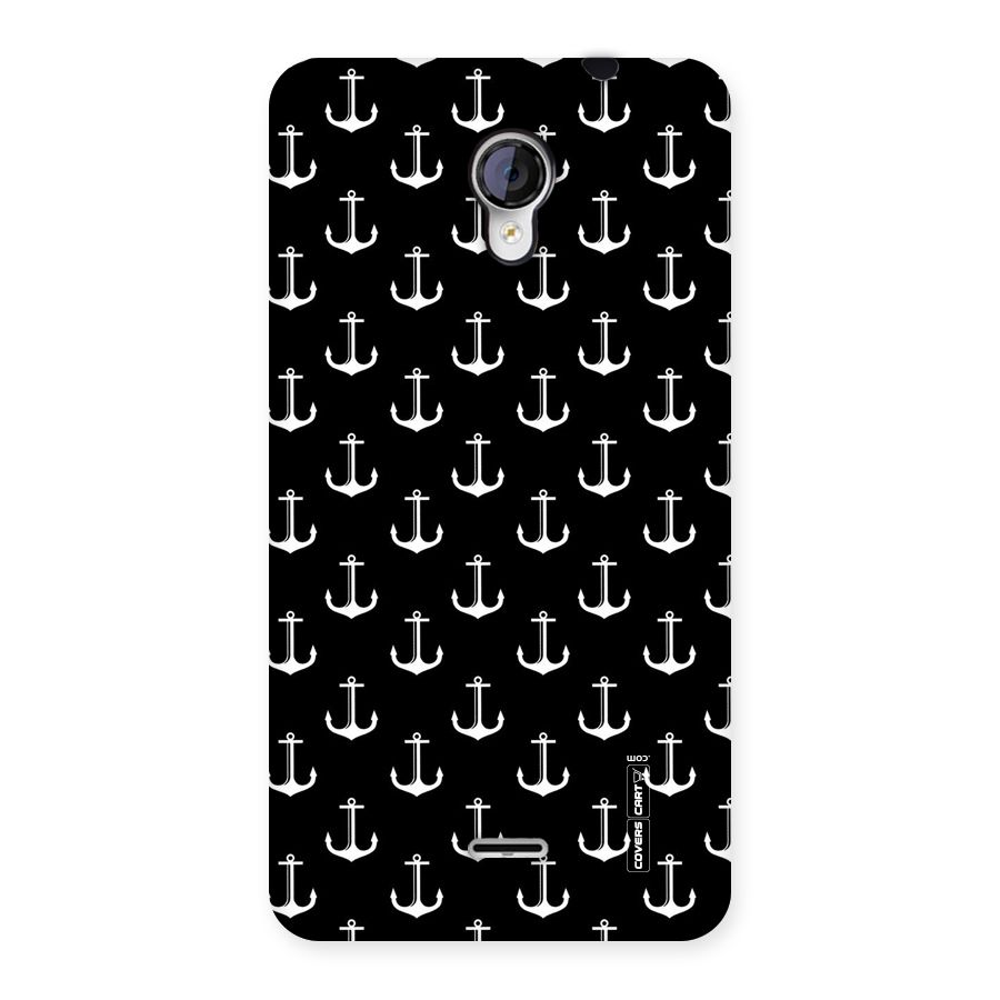 White And Black Anchor Pattern Back Case for Micromax Unite 2 A106