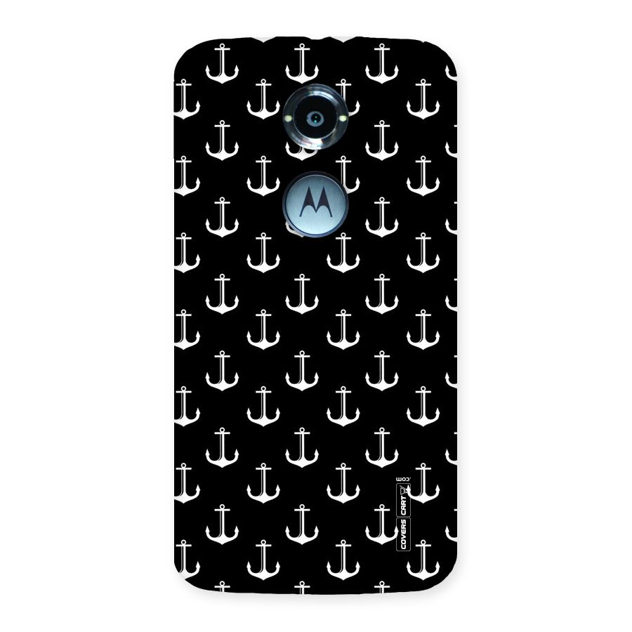 White And Black Anchor Pattern Back Case for Moto X 2nd Gen
