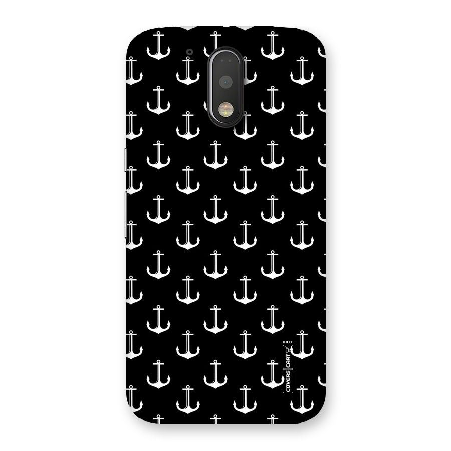 White And Black Anchor Pattern Back Case for Motorola Moto G4