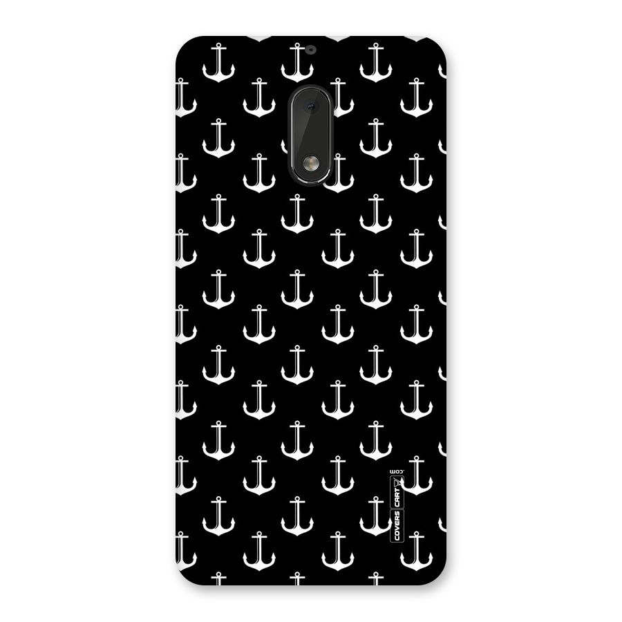 White And Black Anchor Pattern Back Case for Nokia 6
