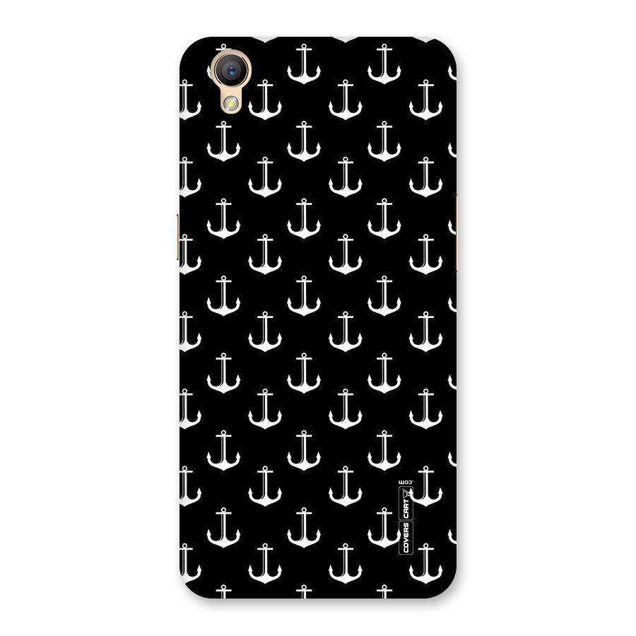 White And Black Anchor Pattern Back Case for Oppo A37