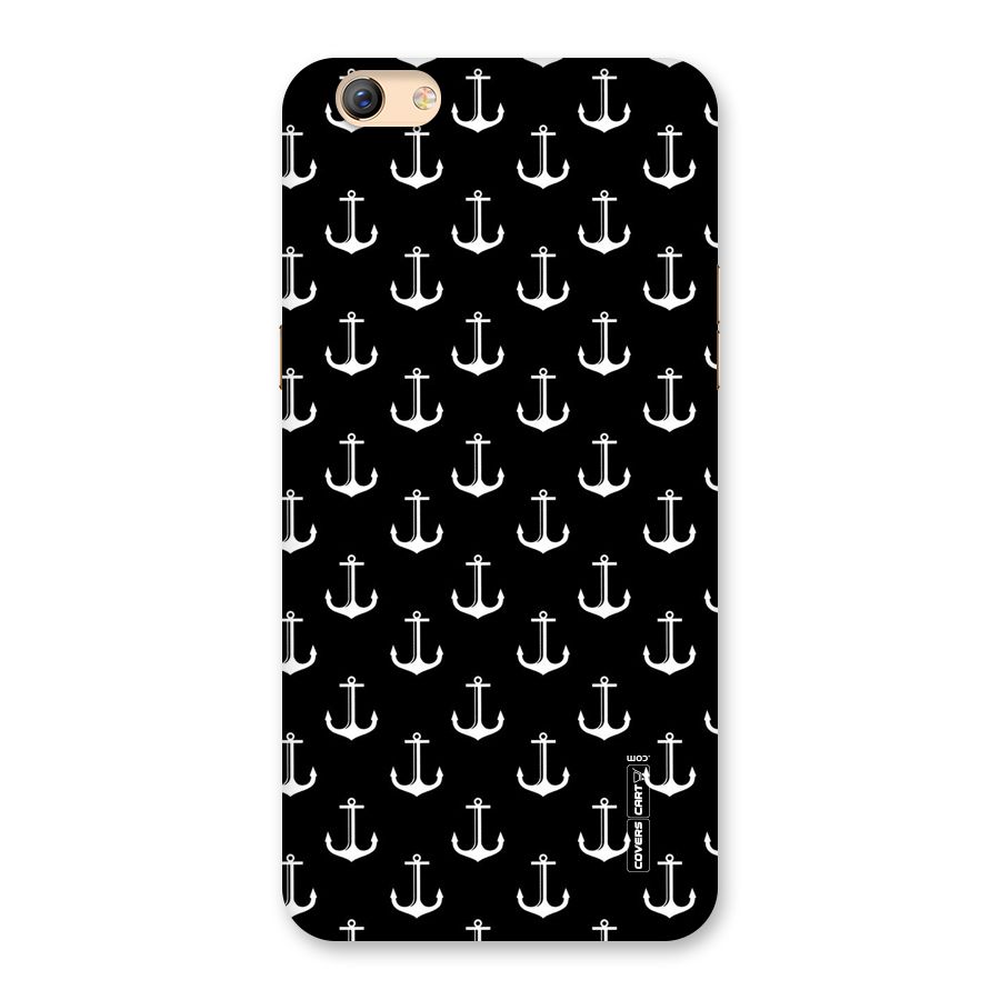 White And Black Anchor Pattern Back Case for Oppo F3 Plus