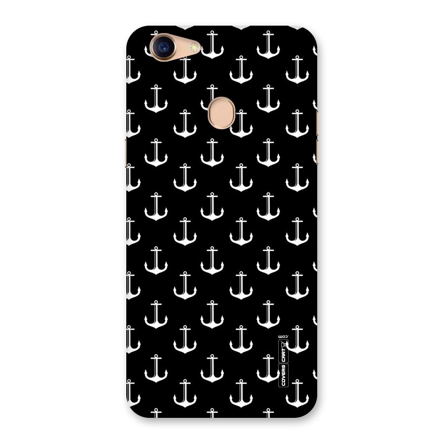 White And Black Anchor Pattern Back Case for Oppo F5