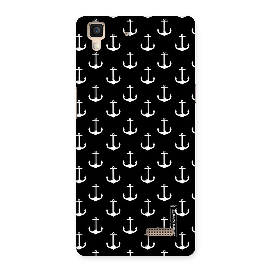 White And Black Anchor Pattern Back Case for Oppo R7