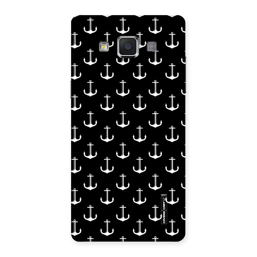 White And Black Anchor Pattern Back Case for Samsung Galaxy A5