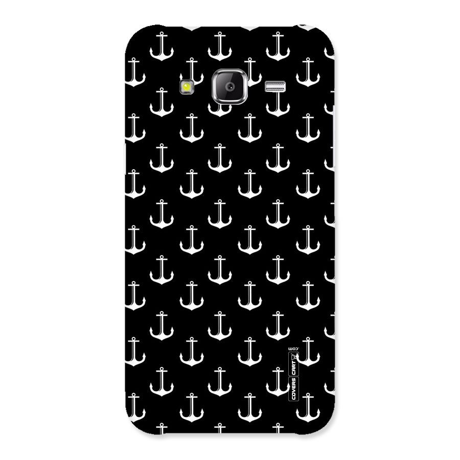 White And Black Anchor Pattern Back Case for Samsung Galaxy J5