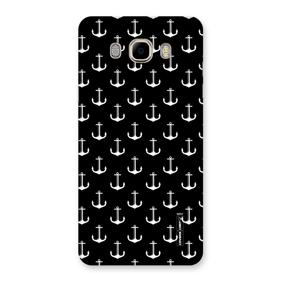 White And Black Anchor Pattern Back Case for Samsung Galaxy J7 2016