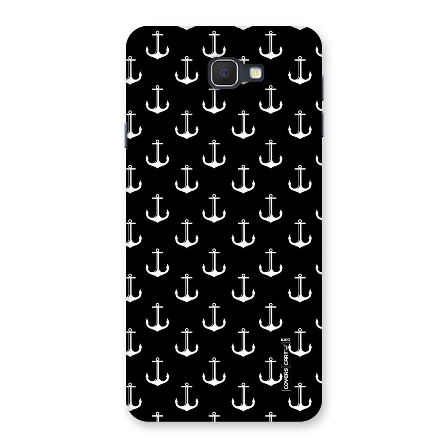 White And Black Anchor Pattern Back Case for Samsung Galaxy J7 Prime