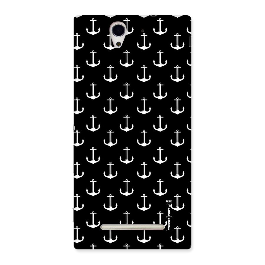 White And Black Anchor Pattern Back Case for Sony Xperia C3