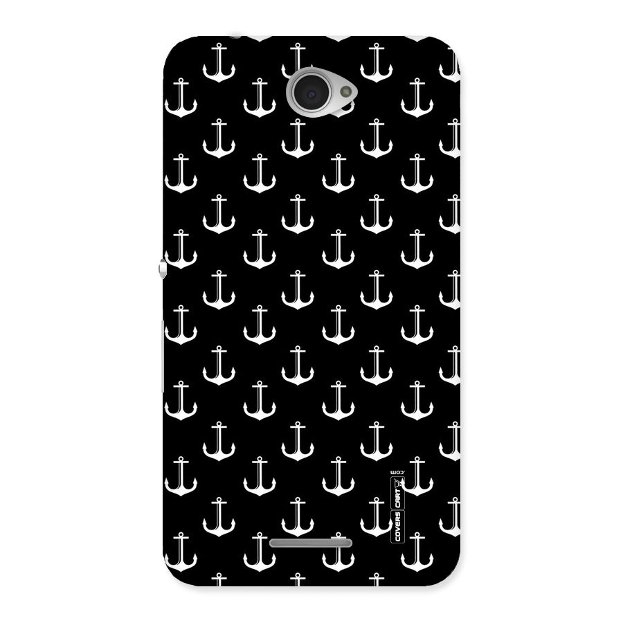 White And Black Anchor Pattern Back Case for Sony Xperia E4