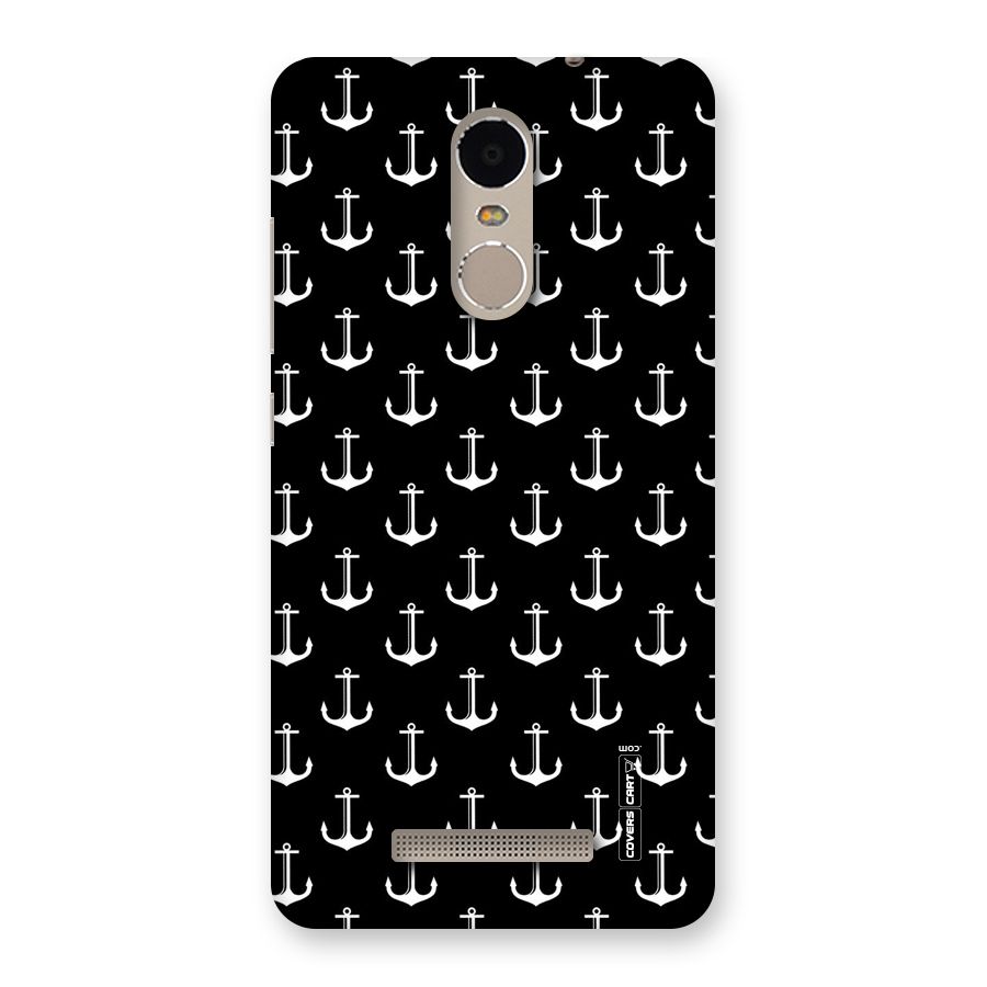 White And Black Anchor Pattern Back Case for Xiaomi Redmi Note 3