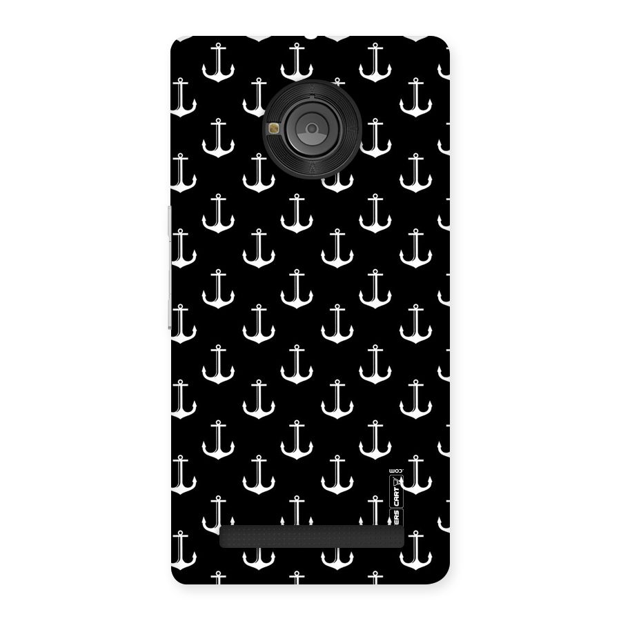 White And Black Anchor Pattern Back Case for Yu Yunique