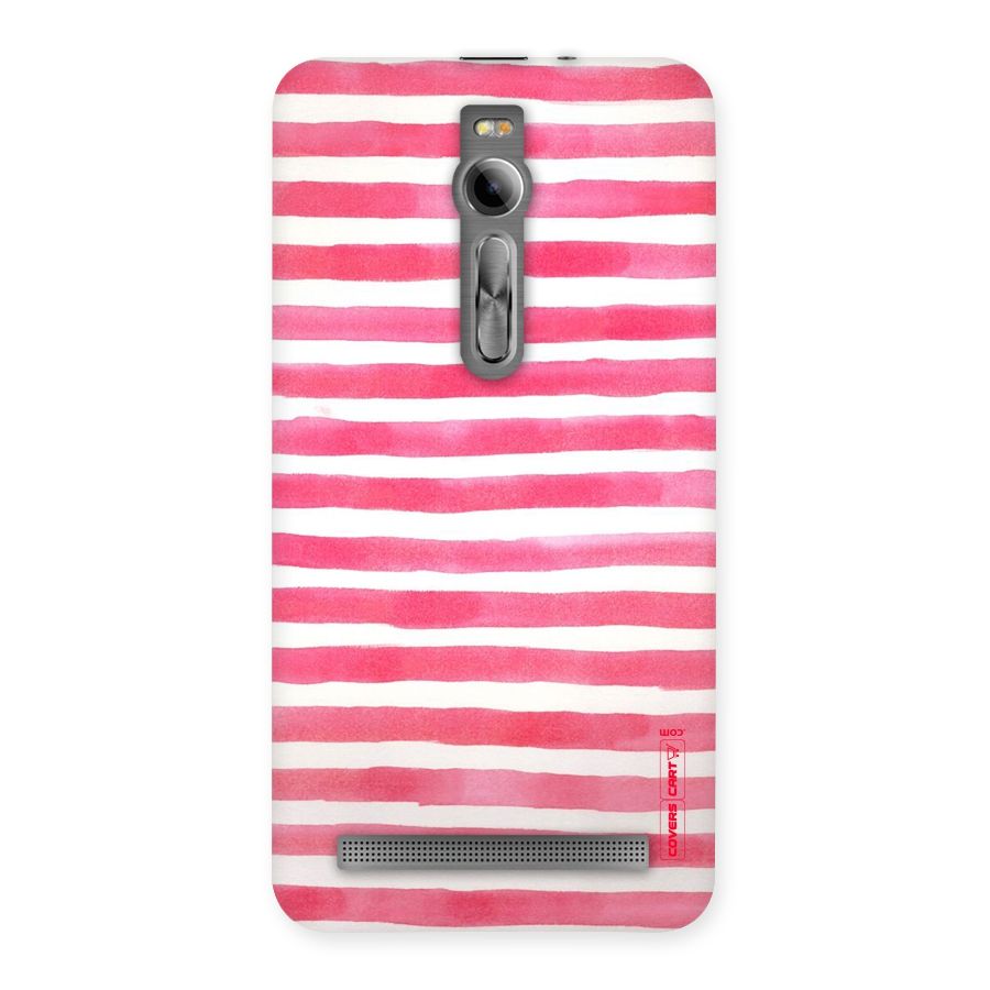 White And Pink Stripes Back Case for Asus Zenfone 2