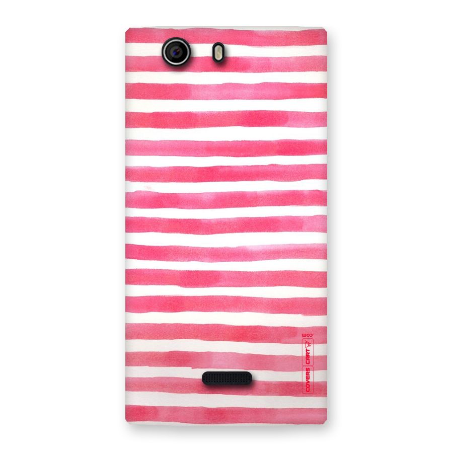 White And Pink Stripes Back Case for Canvas Nitro 2 E311