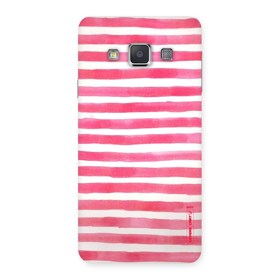 White And Pink Stripes Back Case for Galaxy A3
