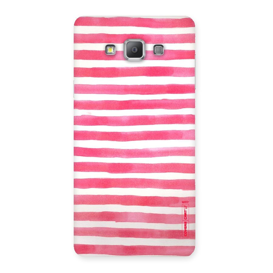 White And Pink Stripes Back Case for Galaxy A7